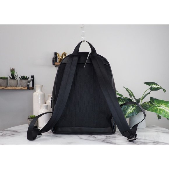 NWT Michael Kors Men's Cooper Crocodile Black Embossed Leather Shoulder Backpack - Picture 3 of 8